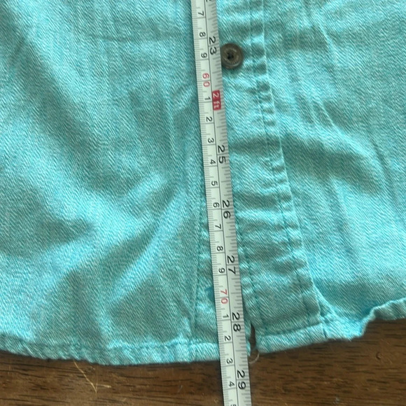 Modern Amusement Short Sleeve Button Down Turquoise Men’s Shirt Sz Small - Picture 8 of 9